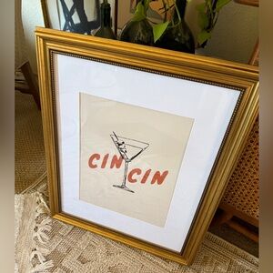 New French Martini 'Cin Cin' 16x20” matted Art print unframed